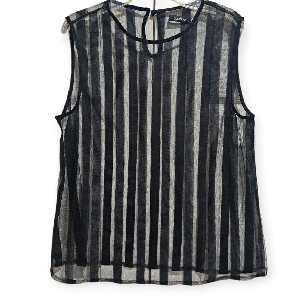 Boohoo Sheer top Size 8 Black